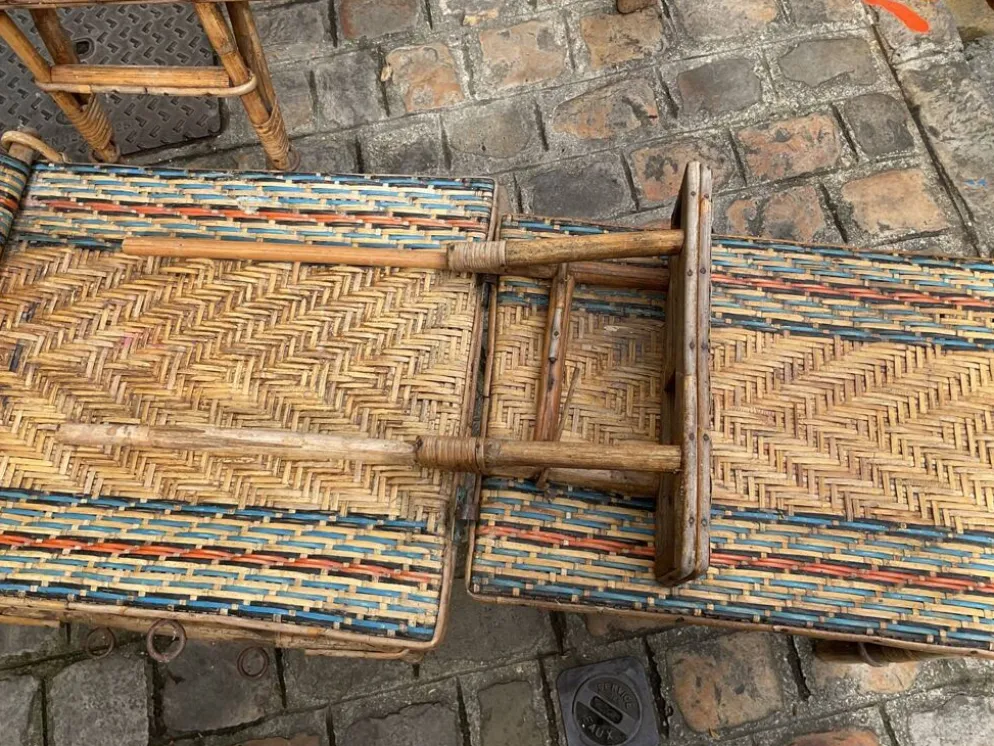 Chaise longue rotin 1910/1920