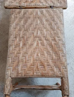 Chaise longue, transat en osier et rotin vintage