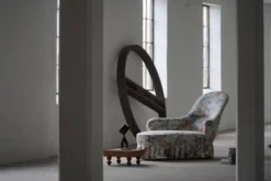 Chaise longue vintage/Canapé avec tapisserie florale, design danois moderne, années 1950