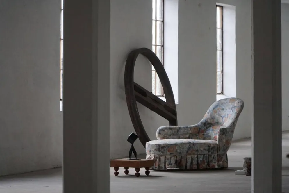Chaise longue vintage/Canapé avec tapisserie florale, design danois moderne, années 1950