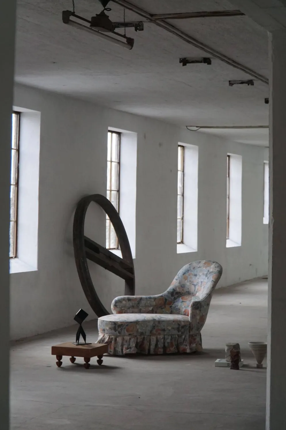 Chaise longue vintage/Canapé avec tapisserie florale, design danois moderne, années 1950