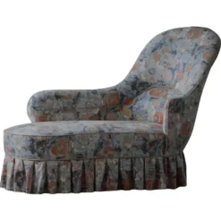 Chaise longue vintage/Canapé avec tapisserie florale, design danois moderne, années 1950