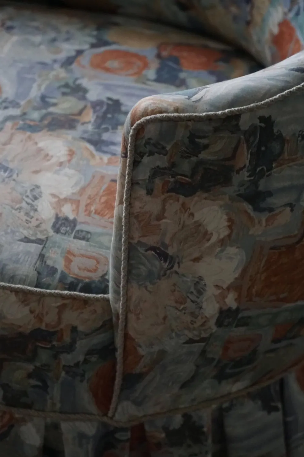 Chaise longue vintage/Canapé avec tapisserie florale, design danois moderne, années 1950