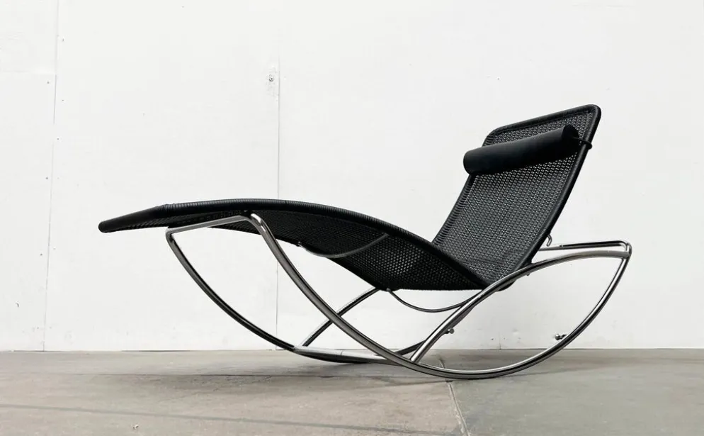 Chaise longue vintage modèle S 828 en acier tubulaire par Torben Skov pour Thonet, années 1980