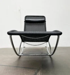 Chaise longue vintage modèle S 828 en acier tubulaire par Torben Skov pour Thonet, années 1980