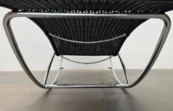 Chaise longue vintage modèle S 828 en acier tubulaire par Torben Skov pour Thonet, années 1980