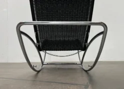 Chaise longue vintage modèle S 828 en acier tubulaire par Torben Skov pour Thonet, années 1980