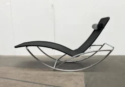 Chaise longue vintage modèle S 828 en acier tubulaire par Torben Skov pour Thonet, années 1980
