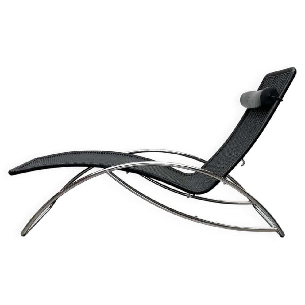 Chaise longue vintage modèle S 828 en acier tubulaire par Torben Skov pour Thonet, années 1980