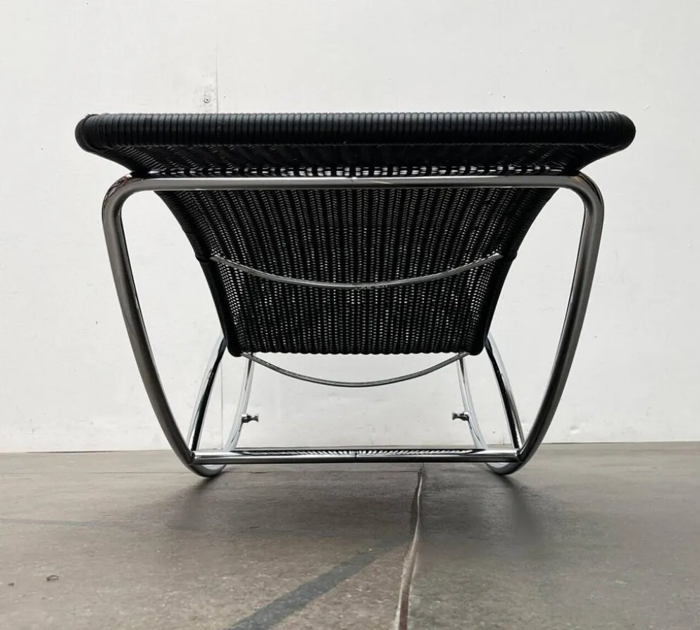 Chaise longue vintage modèle S 828 en acier tubulaire par Torben Skov pour Thonet, années 1980