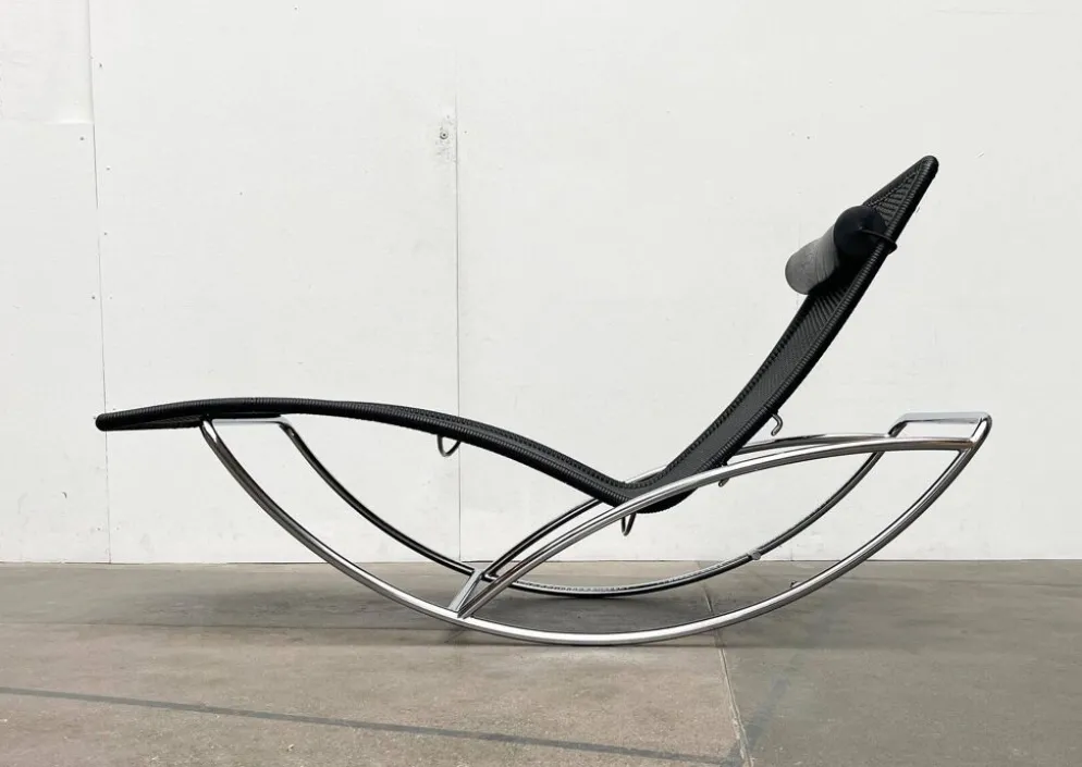 Chaise longue vintage modèle S 828 en acier tubulaire par Torben Skov pour Thonet, années 1980