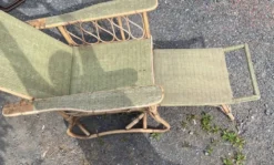 Chaise longue vintage osier rotin