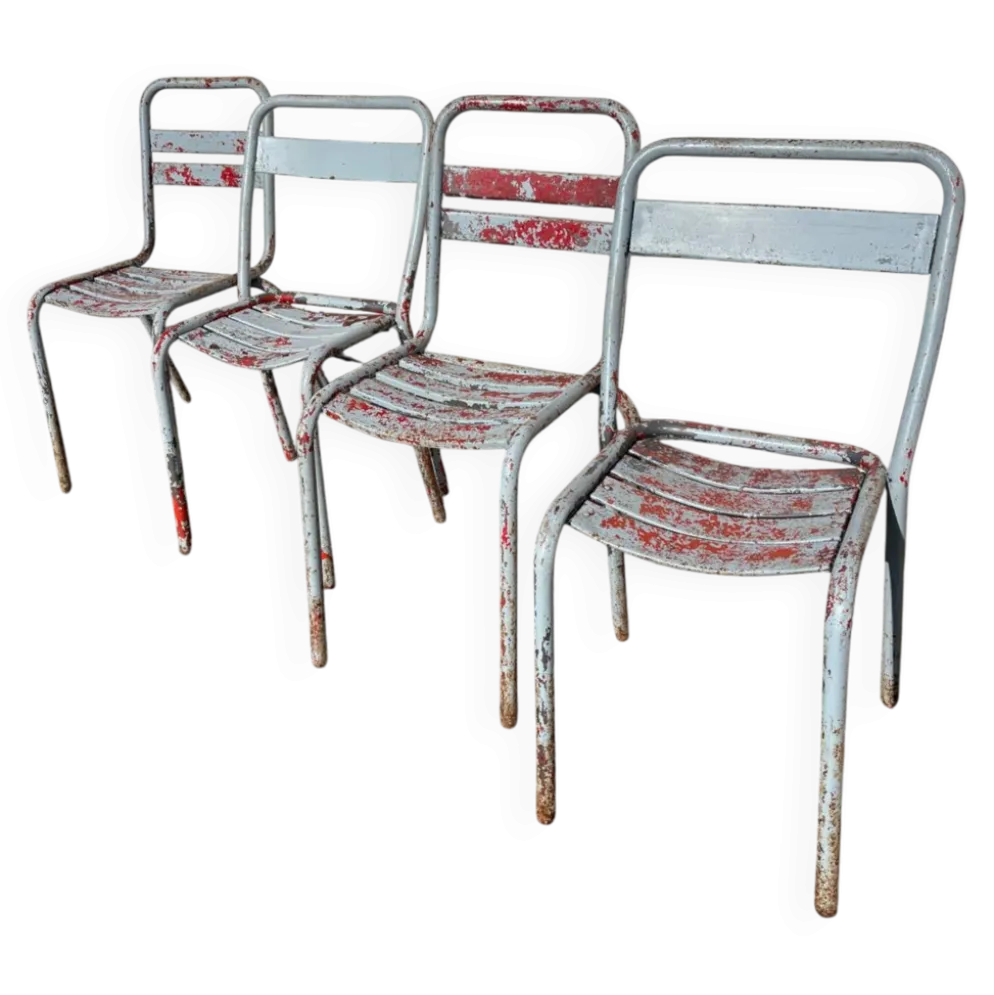 4 chaises bistrot métallique