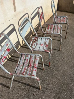 4 chaises bistrot métallique
