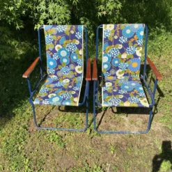 Chaises de camping pliantes années 70 , chaises de jardin