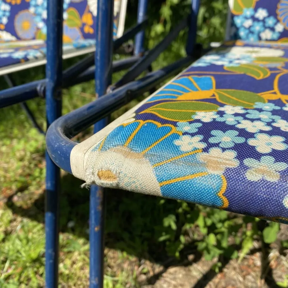 Chaises de camping pliantes années 70 , chaises de jardin