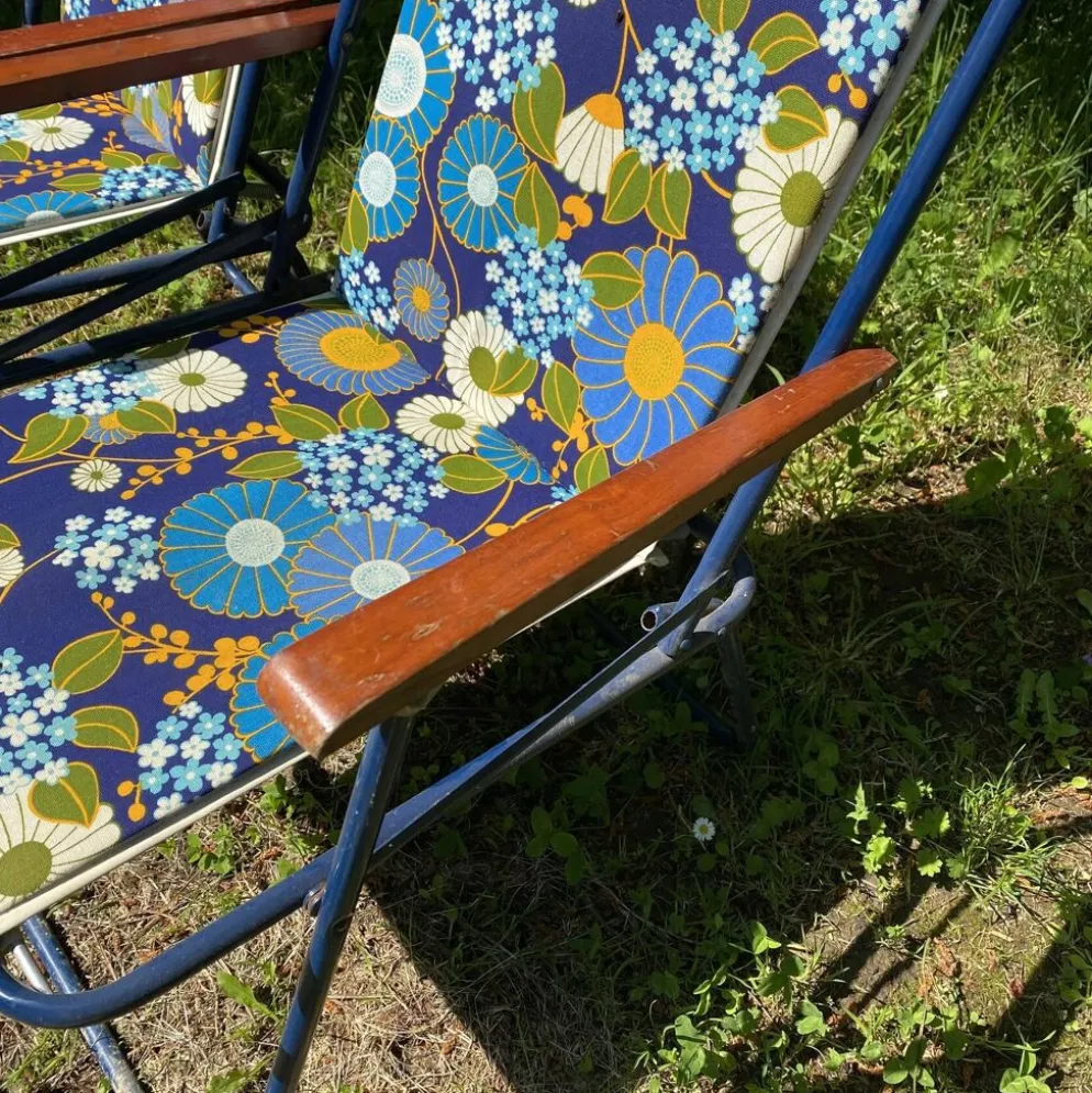 Chaises de camping pliantes années 70 , chaises de jardin