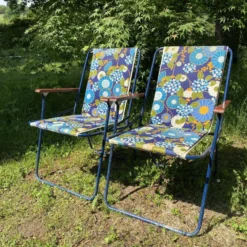 Chaises de camping pliantes années 70 , chaises de jardin