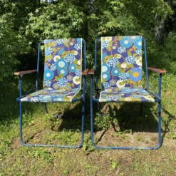 Chaises de camping pliantes années 70 , chaises de jardin