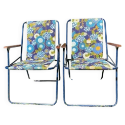 Chaises de camping pliantes années 70 , chaises de jardin