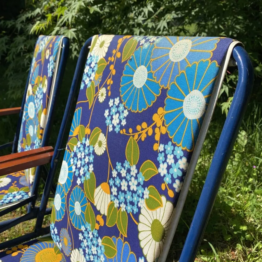 Chaises de camping pliantes années 70 , chaises de jardin