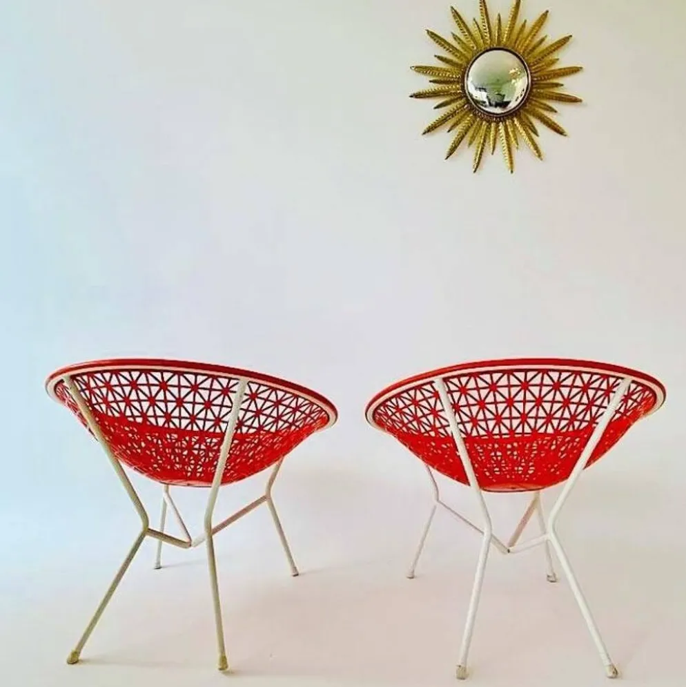 Chaises de jardin Balloon attribuées à F. Fabiano et M. Panzini, Italie 1970s