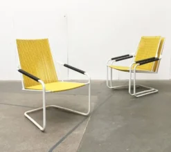 Chaises de jardin empilables Mauser allemandes de style mid-century moderne, ensemble de 3.