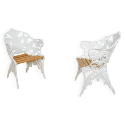 Chaises de jardin en fonte de style victorien Coalbrookdale, Royaume-Uni, années 1950, ensemble de 2.