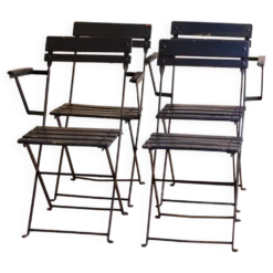 4 chaises de jardin pliantes, années 50