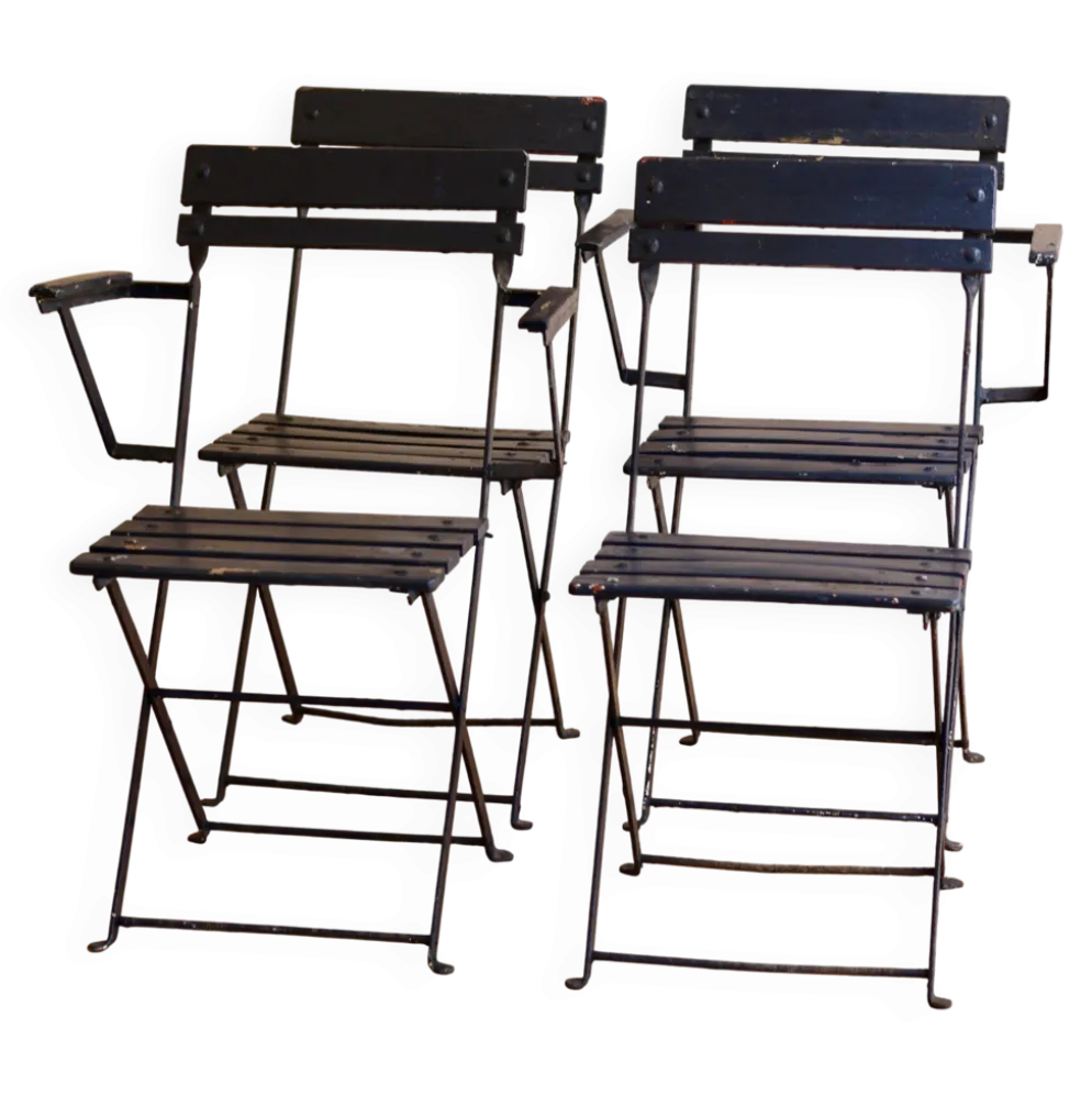 4 chaises de jardin pliantes, années 50