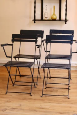 4 chaises de jardin pliantes, années 50