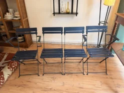 4 chaises de jardin pliantes, années 50