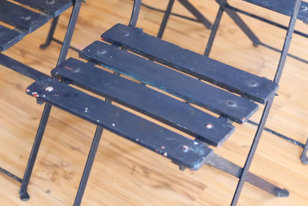 4 chaises de jardin pliantes, années 50