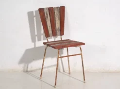 4 chaises de jardin rouges, c.1920