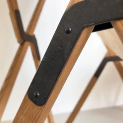 Chaises de jardin vintage en bois et toile blanche