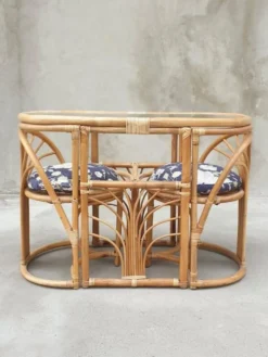 Chaises en Bambou, Italie, années 1960, lot de 3