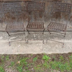 3 chaises en fer forgé