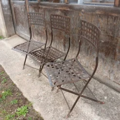 3 chaises en fer forgé