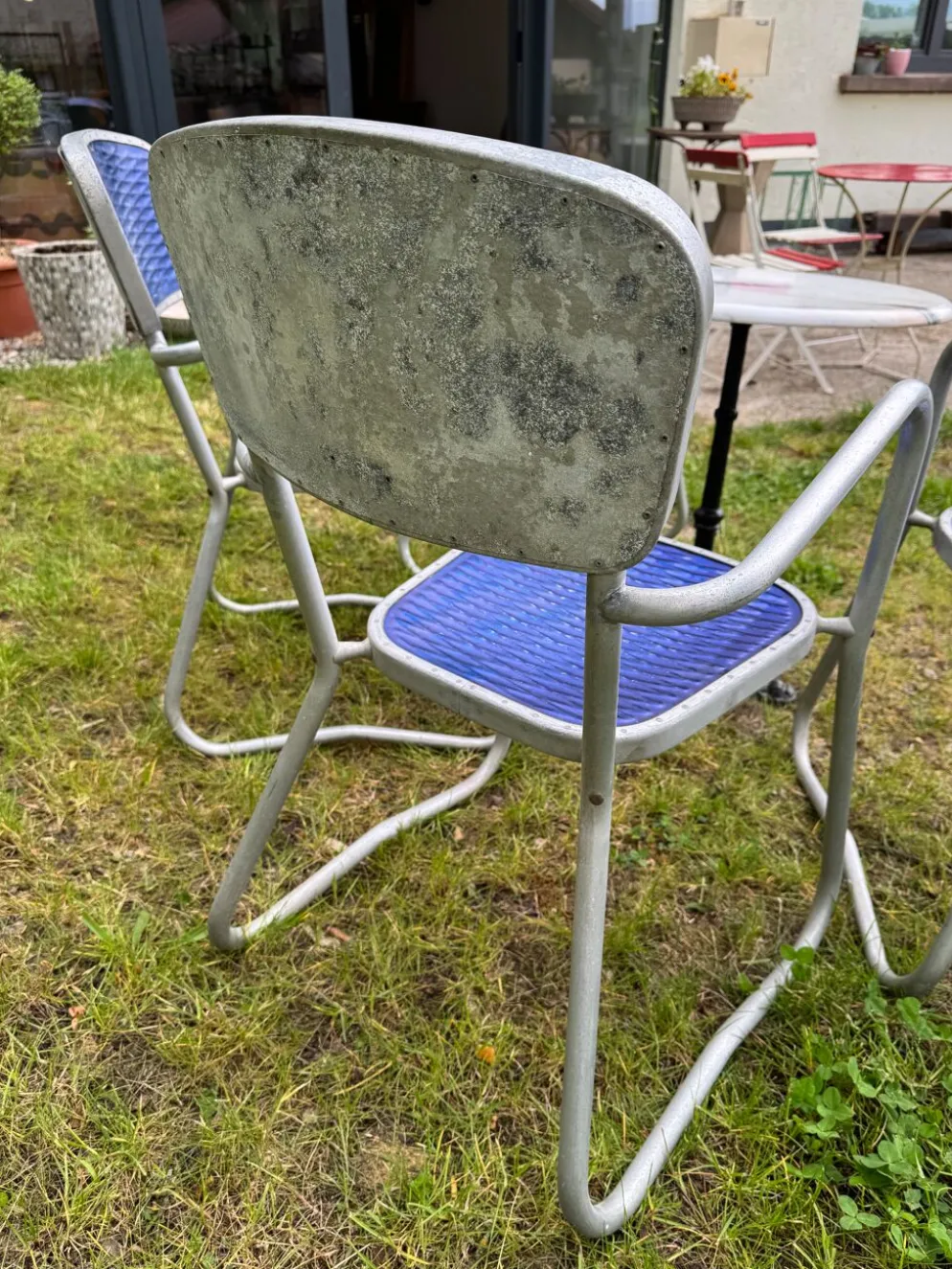 4 chaises fauteuils jardin design Gaston Viort