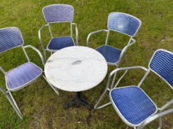 4 chaises fauteuils jardin design Gaston Viort