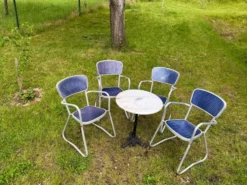 4 chaises fauteuils jardin design Gaston Viort
