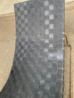 2 chaises longues de jardin en vinyle, années 60