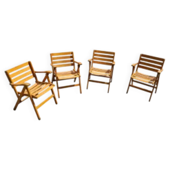 4 chaises pliantes par Ico & Luisa Parisi pour Reguitti, Italie, années 1970