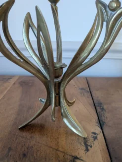 Chandelier fleur Art nouveau en laiton