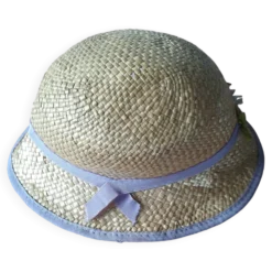 Chapeau en paille style canotier femme