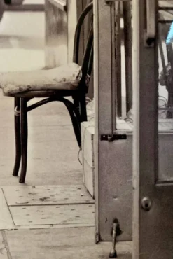 Chat & cireur – NYC 1960 Regard drôle, scène brute. Un instant de rue culte