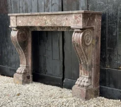 Cheminée Charles X en marbre de Waulsort, XIXème siècle