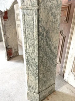 Cheminée de Louis XV pompadour circa 1900 marbre vert d’Estours