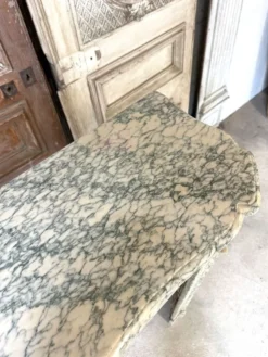 Cheminée de Louis XV pompadour circa 1900 marbre vert d’Estours