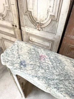 Cheminée de Louis XV pompadour circa 1900 marbre vert d’Estours